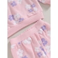 thumbnail image 4 of ZAXARRA Ensembles de Pantalons 2 Pcs pour Filles Tout-Petits Sweat à Manches Longues Col Rond Ensembles de Pantalons Floraux, 4 of 6