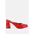 thumbnail image 2 of NEOPLAST Red Patent PU Block Heeled Mules, 2 of 6