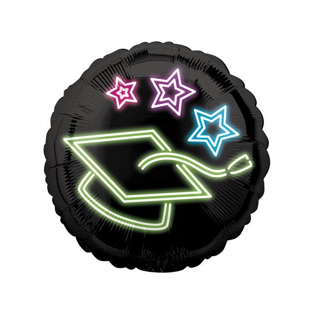 Anagram - Globo de Aluminio Graduación (Negro, Verde Neón, Purpura Neón)