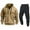 Khaki, variant on MLQIDK Mens Sweatsuits 2 Piece Set Winter Workout Gym Fleece Hoodie and Cargo Sweatpants Big and Tall Athletic Sport Tracksuits Jogging Sweat Suits Lounge Outfit Light Gray XL