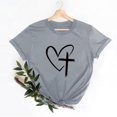 thumbnail image 4 of Camisetas de Manga Corta para las Mujeres Casual Día de Pascua Impresión Cuello de Tripulación Suelta Camiseta, Poliéster Spandex, 4 of 7