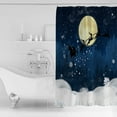 thumbnail image 2 of Christmas Snow Shower Curtain, 66" x 72", Eve Scene Santa Reindeer Moon Waterproof Bathroom Curtain Washable Shower Curtain Set with 12 Hooks, 2 of 6