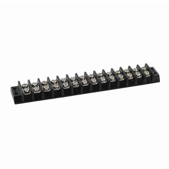 Terminal Strip, 14 Pole, 2 Row, 15 A, 300 V AC, 14 AWG, Screw Termination
