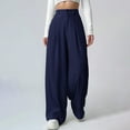 thumbnail image 4 of Wide Pants, Audhol Womens Casual Wide Leg Dress Pants High Waist Tailored Down Trousers with Pockets Womens office Pants B 2XL, 4 of 8