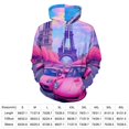 thumbnail image 2 of Pink Cars in Paris Men's Women Vintage 3D Hooded Sweatshirt - All-Season Loose Fit Streetwear, 2 of 6