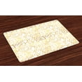 thumbnail image 1 of Ambesonne Contemporary Place Mats Set of 4, Abstract Exotic, Standard Size, Yellow and White, 1 of 4