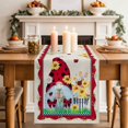 thumbnail image 3 of Red Dwarf Sunflower on Retro Table Runner 90 Inches Long,Kitchen Dining Tablerunners Farmhouse Floral Leaves Linen Table Runners Dresser Scarves for Home Dinner Wedding Holiday Party Decor, 3 of 9