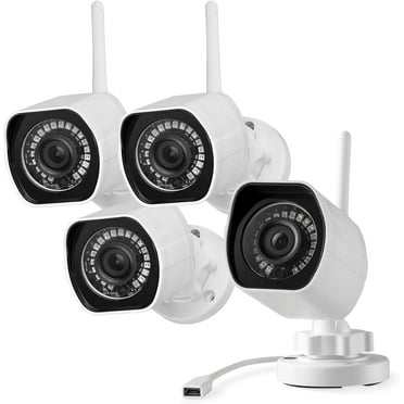 Zmodo 1080p Full HD Outdoor Security Camera System, 4 Pack Smart Home Indoor Outdoor WiFi IP Cameras with Night Vision, Compatible with Alexa