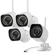 Zmodo 1080p Full HD Outdoor Security Camera System, 4 Pack Smart Home Indoor Outdoor WiFi IP Cameras with Night Vision, Compatible with Alexa