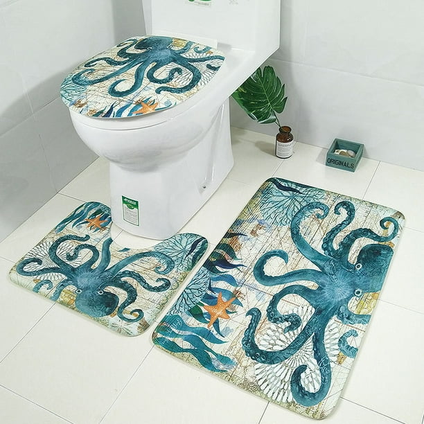 Bath Rugs Sea Style Turtle Octopus Printing Rug Flannel Whale Seahorse Pattern Rug Carpet Bathroom Non Slip Mat Home Decor Bathroom Bath Shower Bedroom Mat Toilet Floor Door Mat Walmart Com Walmart Com