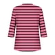 thumbnail image 4 of Heisall Women's T-Shirts 3/4 Sleeve Round Neck Loose Casual Striped Non-positional Print Spring/Autumn Fashion, 4 of 7