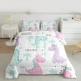 thumbnail image 2 of Manfei Colorful Dinosaur Bedding Comforter Set,Cartoon Animal Twin Comforter Sets,Princess Dino Bedding Set For Girl Boys,Ultra Soft Home Decor Reversible,2-Piece, 2 of 8
