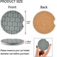 thumbnail image 3 of 2 Pack Car Coasters for Drinks Geometric & Chevron Absorbent Drink Coaster for Cup Holders Ceramic Coaster with Fingertip Grip Non-Scratch Cork Base Home Decor Gifts, 3 of 6