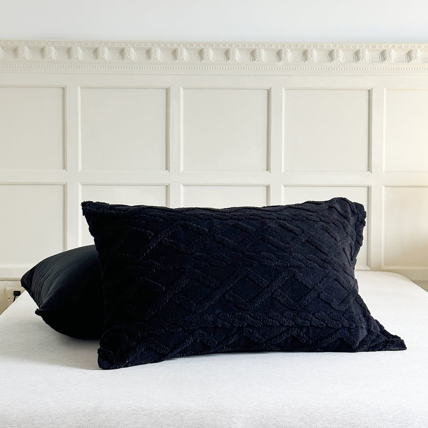 NC Winter Warm 3 Ply Borrego Fleece Black Soft Microfiber Bed Blanket, Queen