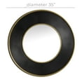 thumbnail image 3 of CosmoLiving by Cosmopolitan 35" x 35" Black Ribbed Wall Mirror with Gold Edges, 3 of 14