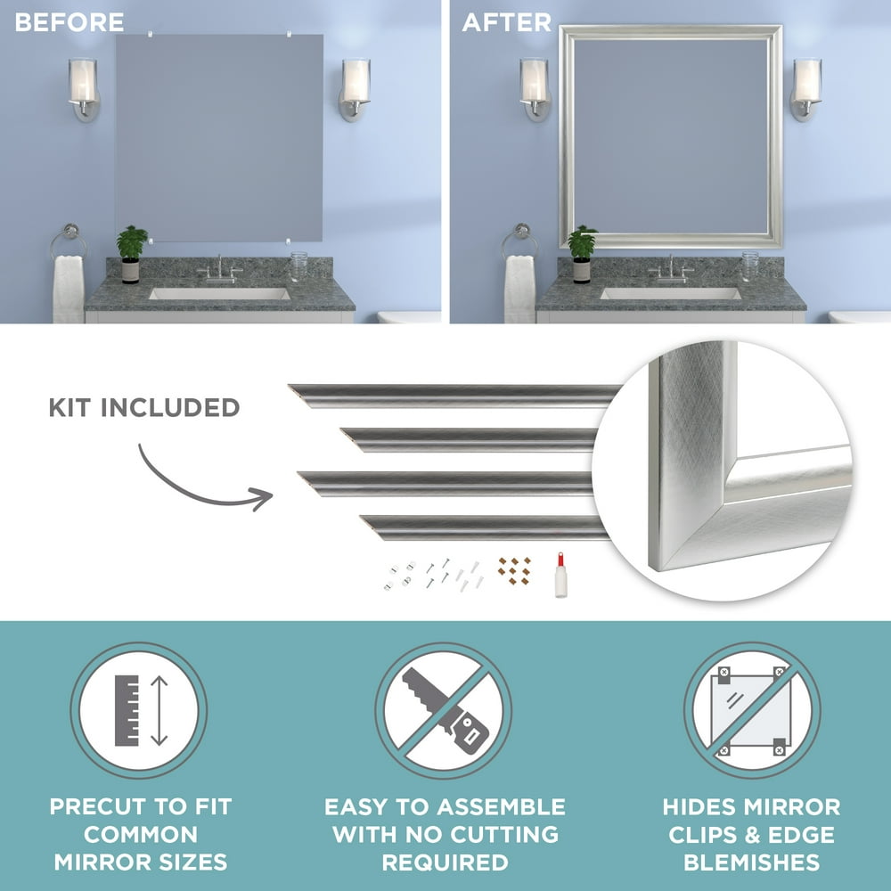 Zenna Home Decorative Mirror Framing Kit, with Beveled Edges, 36 x 36