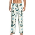 thumbnail image 2 of Picia Anchors And Shells Mens Soft Woven Cotton Elastic Waistband Sleep Pajama Pant Lounge Sleep Pant With Pockets And Drawstring-X-Large, 2 of 9