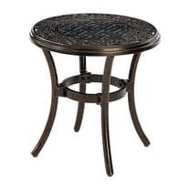 Hanover Tradsdtbl Traditions 18" Diameter Aluminum Outdoor Side Accent Table - Bronze Cast