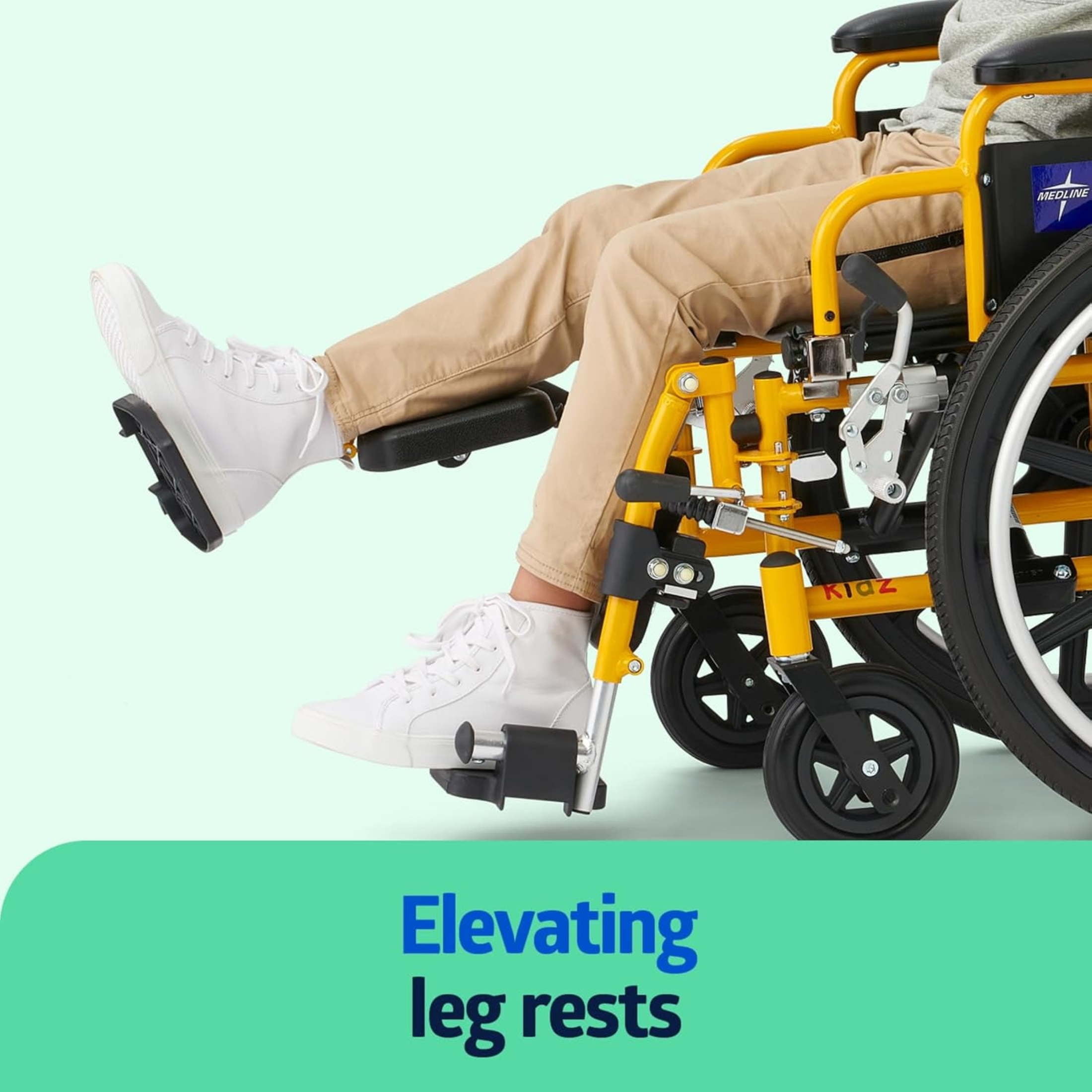 Medline K4 Extra-Wide Lightweight Wheelchair, 22" Wide Seat, Removable Desk-Length Arms, Elevated Leg Rests
