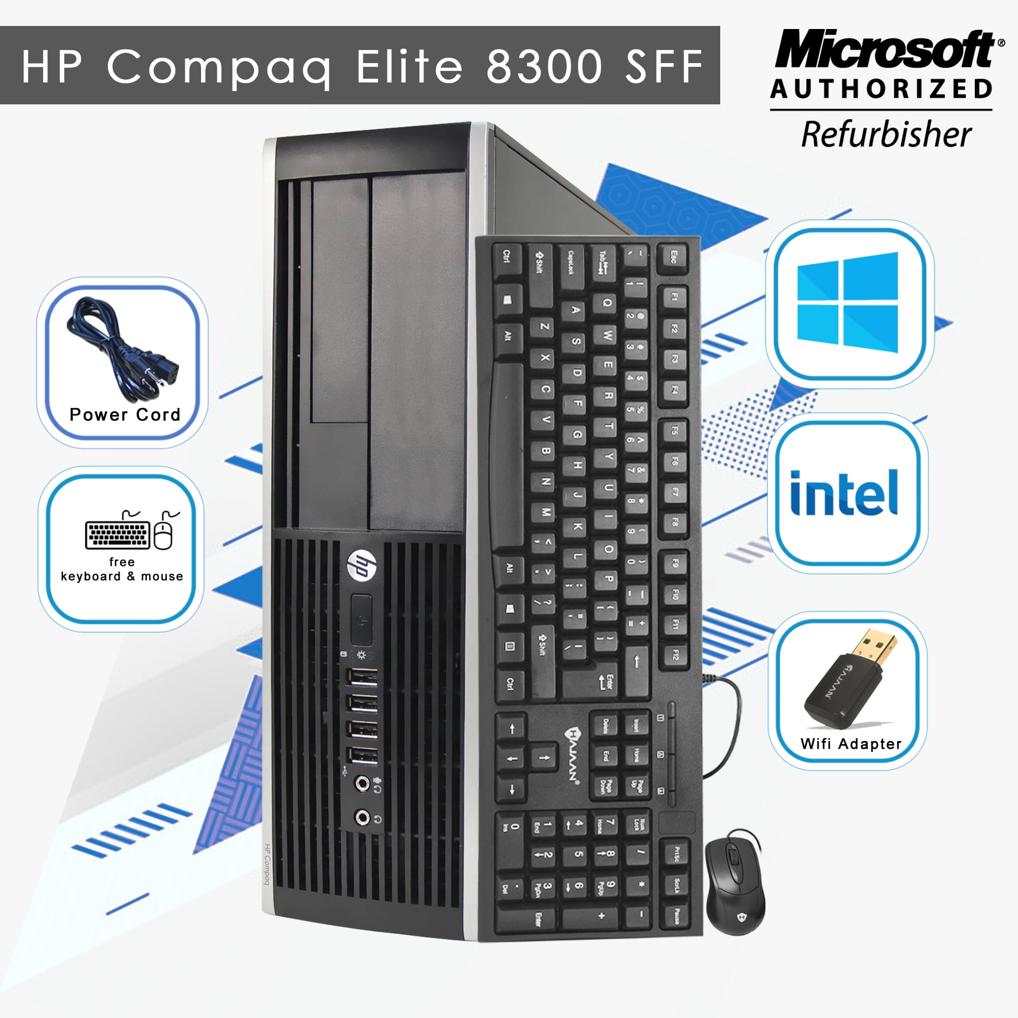 PC HP Elite 7500 Series MT Reconditionné - I5-3470, 8Go RAM, 500Go HDD, Windows 10, WiFi