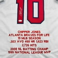 thumbnail image 2 of Autographed/Signed Chipper Jones Atlanta White Stat Baseball Jersey JSA COA, 2 of 4