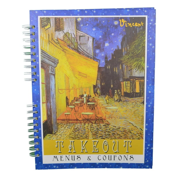 Van Gogh Take Out Restaurant Menu Organizer Binder Coupon Storage