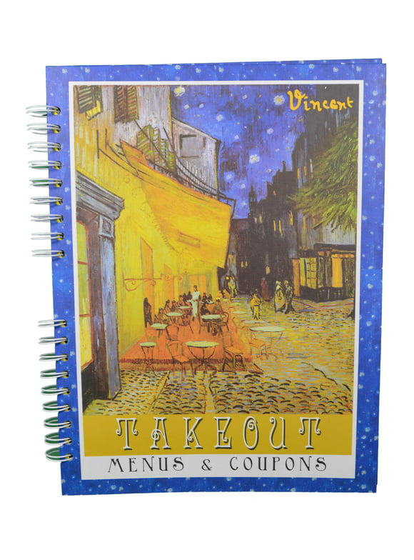 Van Gogh Take Out Restaurant Menu Organizer Binder Coupon Storage Folder