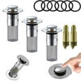 thumbnail image 4 of AJKSFHIU Pop-Up Sink Drain Strainer Plug,Hair Catcher Bathroom Sink Plug Stopper,Universal Basin Core Drain Filter for Shower Sink Filter,Removable Stainless Steel Filter Basket Hair Catcher (2PCS), 4 of 6