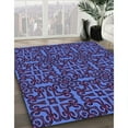 thumbnail image 3 of Ahgly Company Machine Washable Indoor Round Transitional Blue Ribbon Blue Area Rugs, 3' Round, 3 of 7