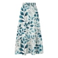 thumbnail image 6 of QIUOMBBP Flowy Maxi Skirt for Women Elastic High Waist Drawstring Floral A Line Long Skirts Summer Casual Vacation Wear Light Blue L, 6 of 8