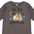 thumbnail image 4 of Inktastic My Tia Loves Me with Sloth and Hearts Boys or Girls Long Sleeve Toddler T-Shirt, 4 of 5