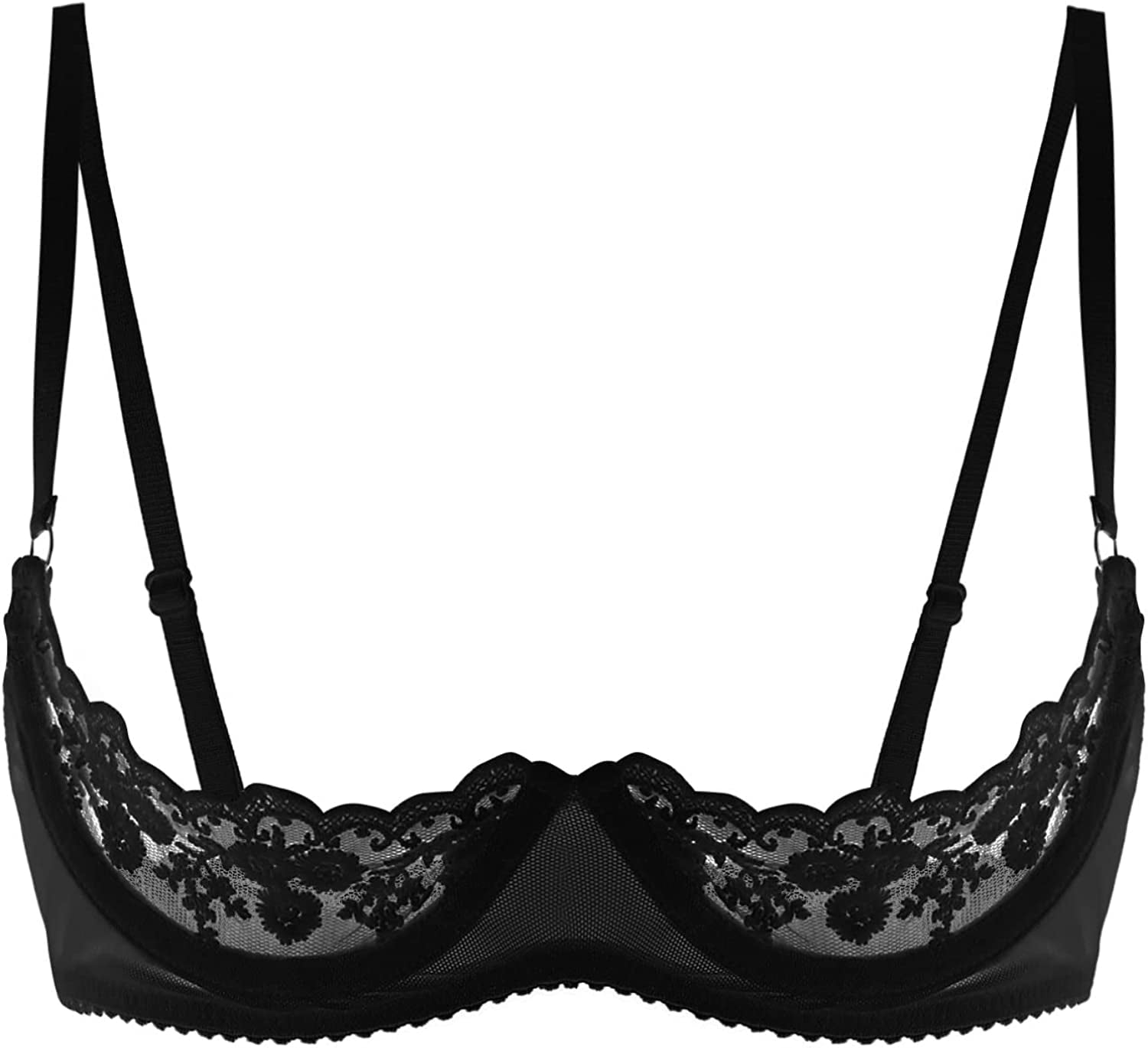 MSemis Woman's Underwire Push Up Shelf Bra 1/2 Cup Demi Balconette ...