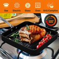 thumbnail image 2 of Nonstick Stove Top grill Pan - PTFEPFOAPFOS Free 11 Hard-Anodized Non stick grill & griddle Pan - Kitchen cookware ,High Ridges, Strong Riveted Handle, 2 of 7