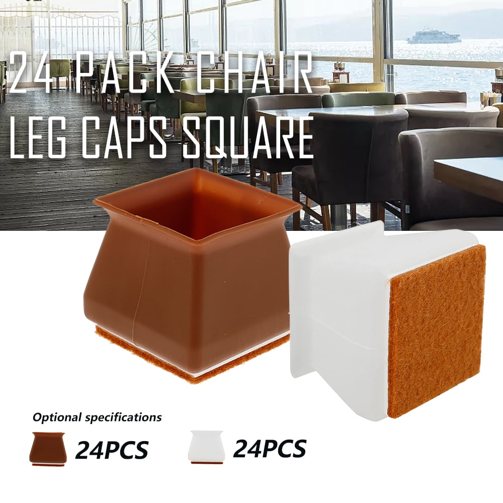 Details about   24Pcs Chair Leg Caps Square1.37-1.57‘’Chair Leg Protectors for Hardwood Floor... 