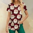 thumbnail image 4 of Garbnen Christmas Scrub Tops Funny Xmas Printed V Neck Short Sleeve Fall Scrubs Top for Women Nurse Working Uniforms with Pocket S-5XL, 4 of 5