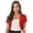 Red, variant on Women's Shiny Sequin Jacket Open Front Short Sleeve Glitter Cropped Blazer Bolero Shrug Silver One Size