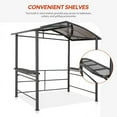 thumbnail image 5 of EAGLE PEAK 8x5 BBQ Grill Gazebo Outdoor Backyard Steel Frame Double-Tier Polycarbonate Hard Top Canopy with Shelves Serving Tables, 5 of 8