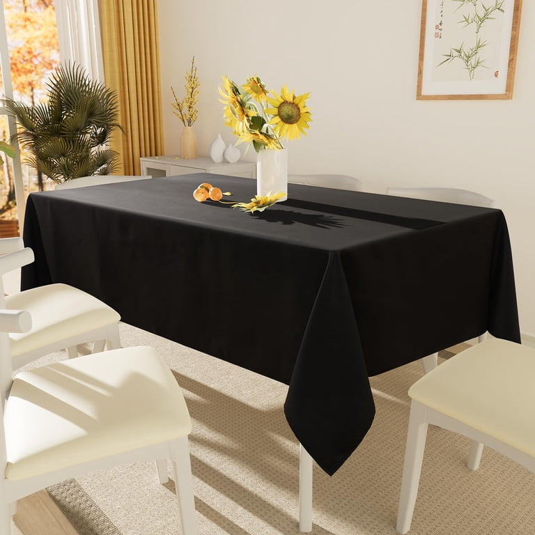 Smiry Waterproof Polyester Tablecloth, 60" x 84", Black photo 2