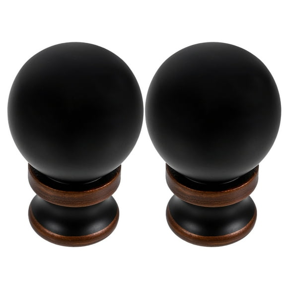 Raindrops 2-Pack Black Metal Lamp Finials with Threaded Nut for Easy Installation, Home Lighting Accessories