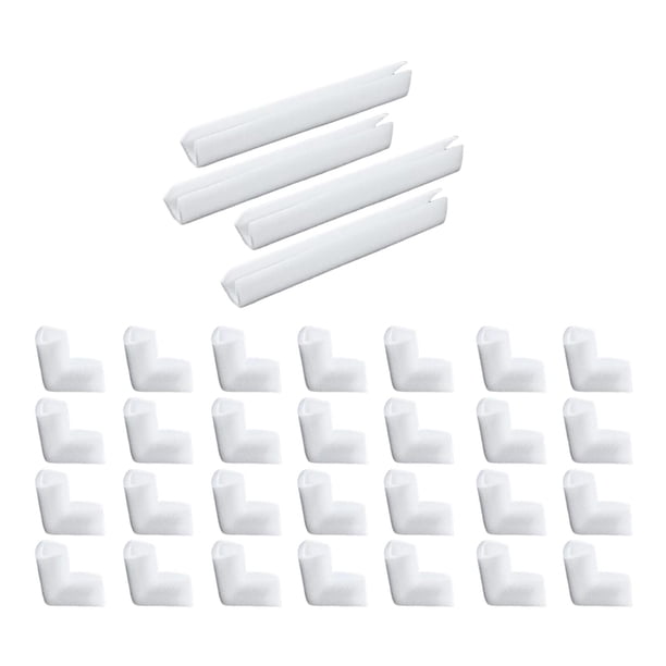 32 protectores de esquinas y bordes de espuma para marcos de fotos, accesorios de acolchado, espuma en U, 28 en forma de L + 4 en forma de I