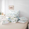 thumbnail image 6 of Manfei Blue Cartoon Princess Ribbon Bedding Comforter Set 7pcs for Kids, Romantic Rose Queen Bedding Sets, Farmhouse Flower Floral Reversible Queen Sheet Sets, Luxury Bedroom Decor, 6 of 8