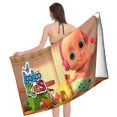 thumbnail image 4 of Loo Loo Kids Toalla de playa de secado rápido con diseño temático, regalo para mujeres y niñas, ideal para cumpleaños, fans, amantes de la música, uso en la playa o al aire libre, 78 × 180 cm, 4 of 6