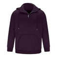 thumbnail image 7 of DIOAZUD Hoodies for Men Quarter Zip Athletic Fall Winter Hooded Sweatshirt Solid Big and Tall Pullover with Pocket, 7 of 7