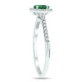 thumbnail image 3 of SZUL Women's Emerald and Diamond Halo Ring in 10K White Gold, 3 of 6