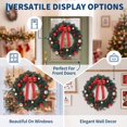 thumbnail image 2 of Pre-Lit Artificial Pine Christmas Wreath for Front Door - LED Lights - Red Bow & Red/Gold Ball Ornaments - Indoor/Outdoor Holiday Mantel Wall Decor, 2 of 7