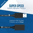 thumbnail image 6 of Sabrent 22AWG USB 3.0 Extension Cable - A-Male to A-Female [Black] 3 Feet (CB-3030), 6 of 7