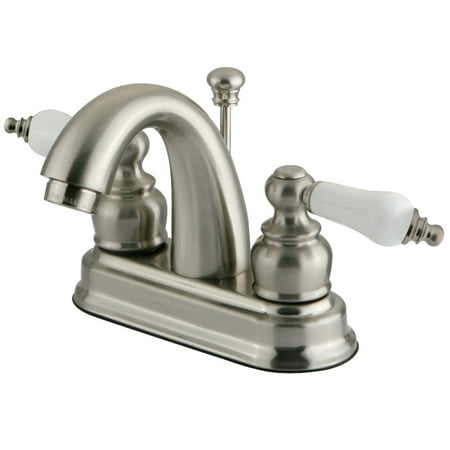 - Kingston Brass GKB5618PL 4-Inch Centerset Lavatory Faucet, Brushed Nickel