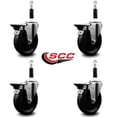 thumbnail image 2 of 5 Inch Phenolic Swivel 7/8 Inch Expanding Stem Caster Set with Brake SCC, 2 of 2