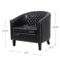 thumbnail image 6 of Villeston PU Leather Barrel Club Chair with Nailheads Armchair for Living Room, Bedroom, Waiting Room - Black, 6 of 6