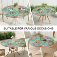 thumbnail image 7 of Round Fitted Tablecloth with Elastic Edges Fits 36"-44" Round Tables Pioneer Colorful Floral Waterproof Table Cover Washable Indoor and Outdoor for Party Kitchen Dinner Banquet Patio Picnic, 7 of 7